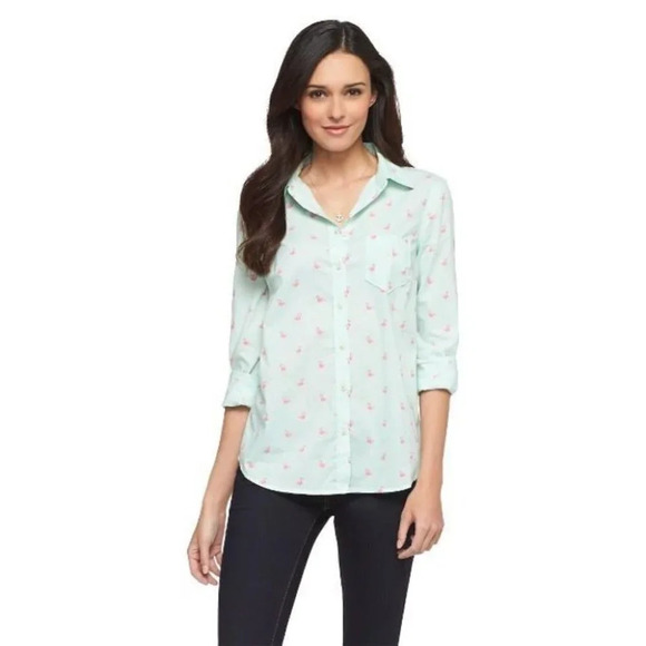 Merona - Mint Flamingo Shirt - Picture 1 of 4